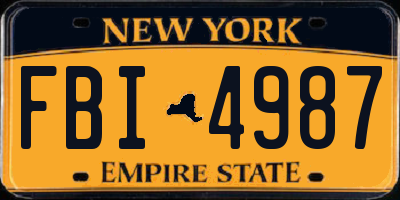 NY license plate FBI4987