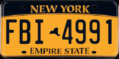 NY license plate FBI4991