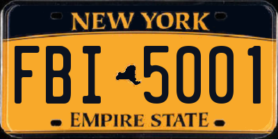 NY license plate FBI5001