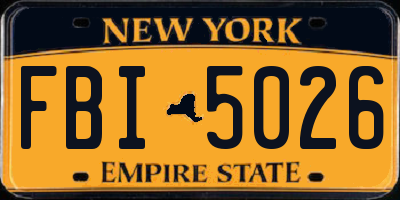 NY license plate FBI5026