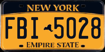 NY license plate FBI5028