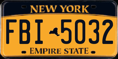 NY license plate FBI5032