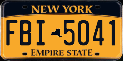 NY license plate FBI5041