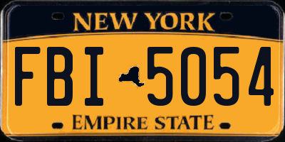 NY license plate FBI5054