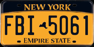 NY license plate FBI5061