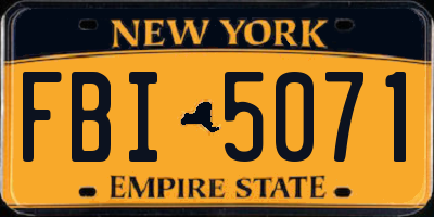 NY license plate FBI5071