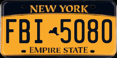 NY license plate FBI5080