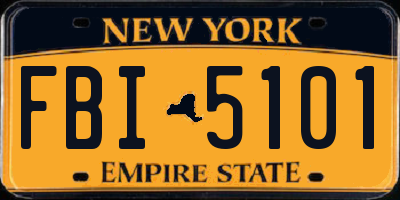 NY license plate FBI5101