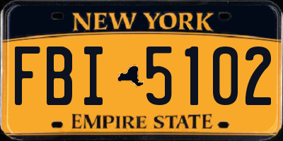 NY license plate FBI5102