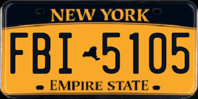 NY license plate FBI5105