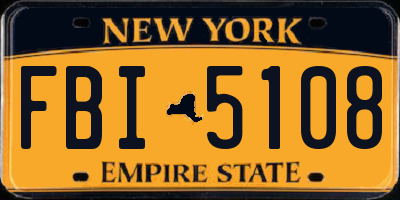 NY license plate FBI5108