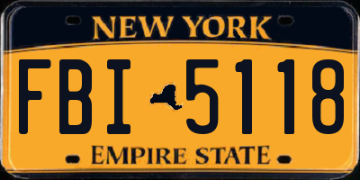 NY license plate FBI5118