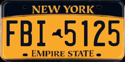 NY license plate FBI5125
