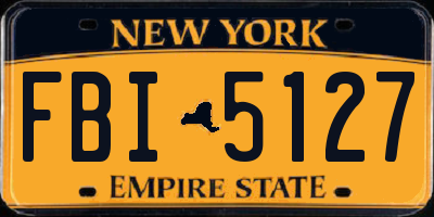 NY license plate FBI5127