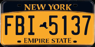 NY license plate FBI5137