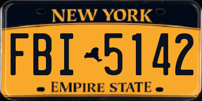 NY license plate FBI5142