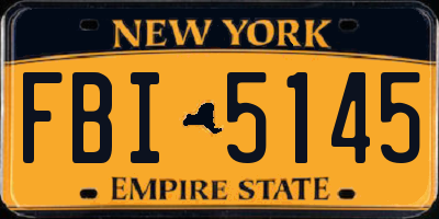 NY license plate FBI5145
