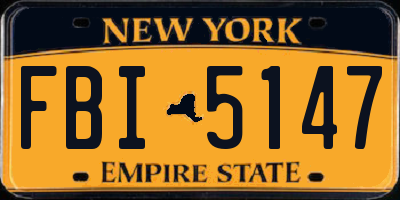 NY license plate FBI5147