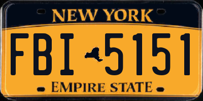NY license plate FBI5151