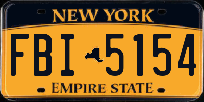 NY license plate FBI5154