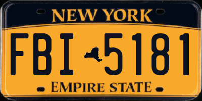 NY license plate FBI5181