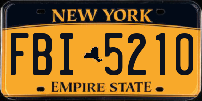 NY license plate FBI5210