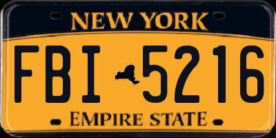 NY license plate FBI5216