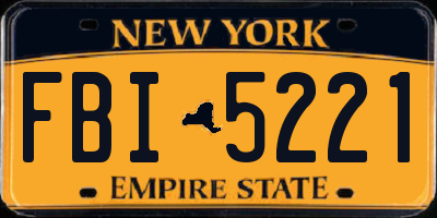 NY license plate FBI5221