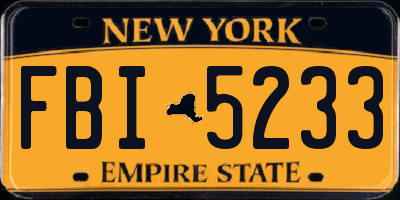 NY license plate FBI5233