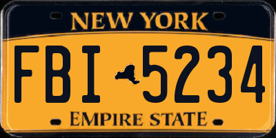 NY license plate FBI5234