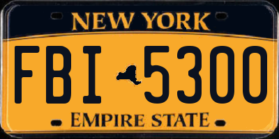 NY license plate FBI5300