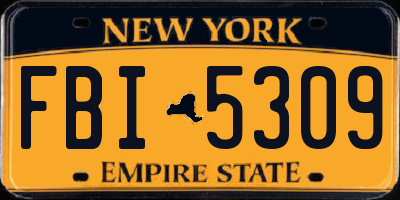NY license plate FBI5309