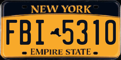 NY license plate FBI5310