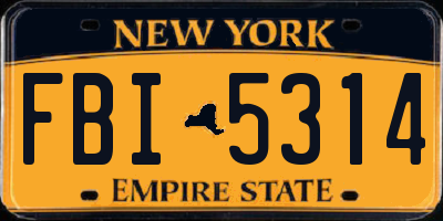NY license plate FBI5314