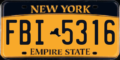NY license plate FBI5316