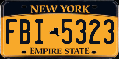 NY license plate FBI5323