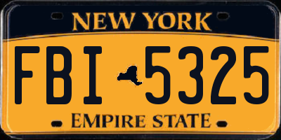 NY license plate FBI5325