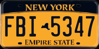 NY license plate FBI5347