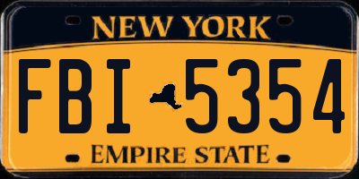 NY license plate FBI5354