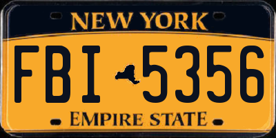 NY license plate FBI5356