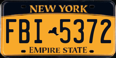 NY license plate FBI5372