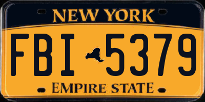 NY license plate FBI5379