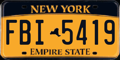 NY license plate FBI5419