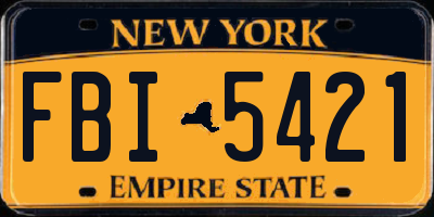 NY license plate FBI5421