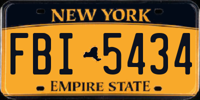 NY license plate FBI5434