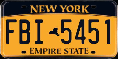 NY license plate FBI5451