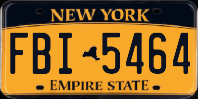 NY license plate FBI5464