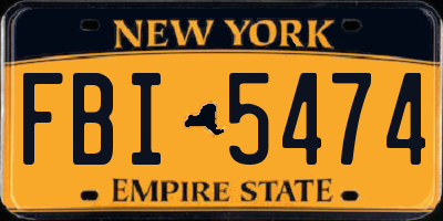 NY license plate FBI5474