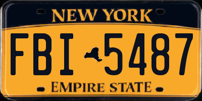 NY license plate FBI5487