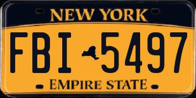 NY license plate FBI5497